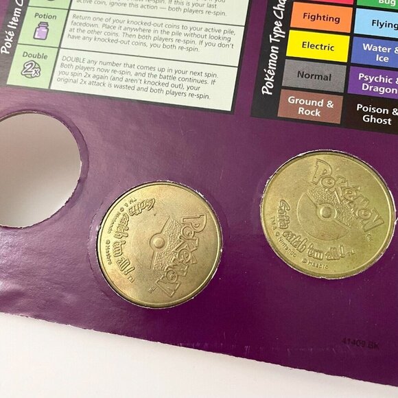 Vtg 1999 Hasbro Pokemon Battling Coin Game Incomplete Missing Coin - Picture 14 of 16